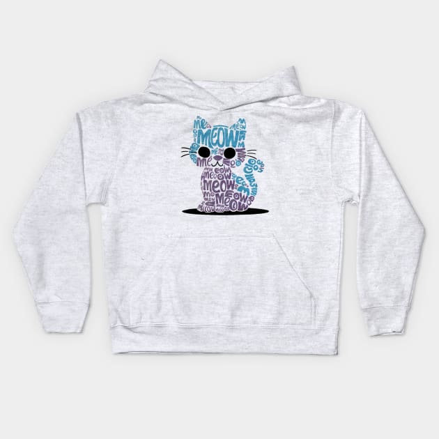 meow cat Kids Hoodie by ZaxiDesign